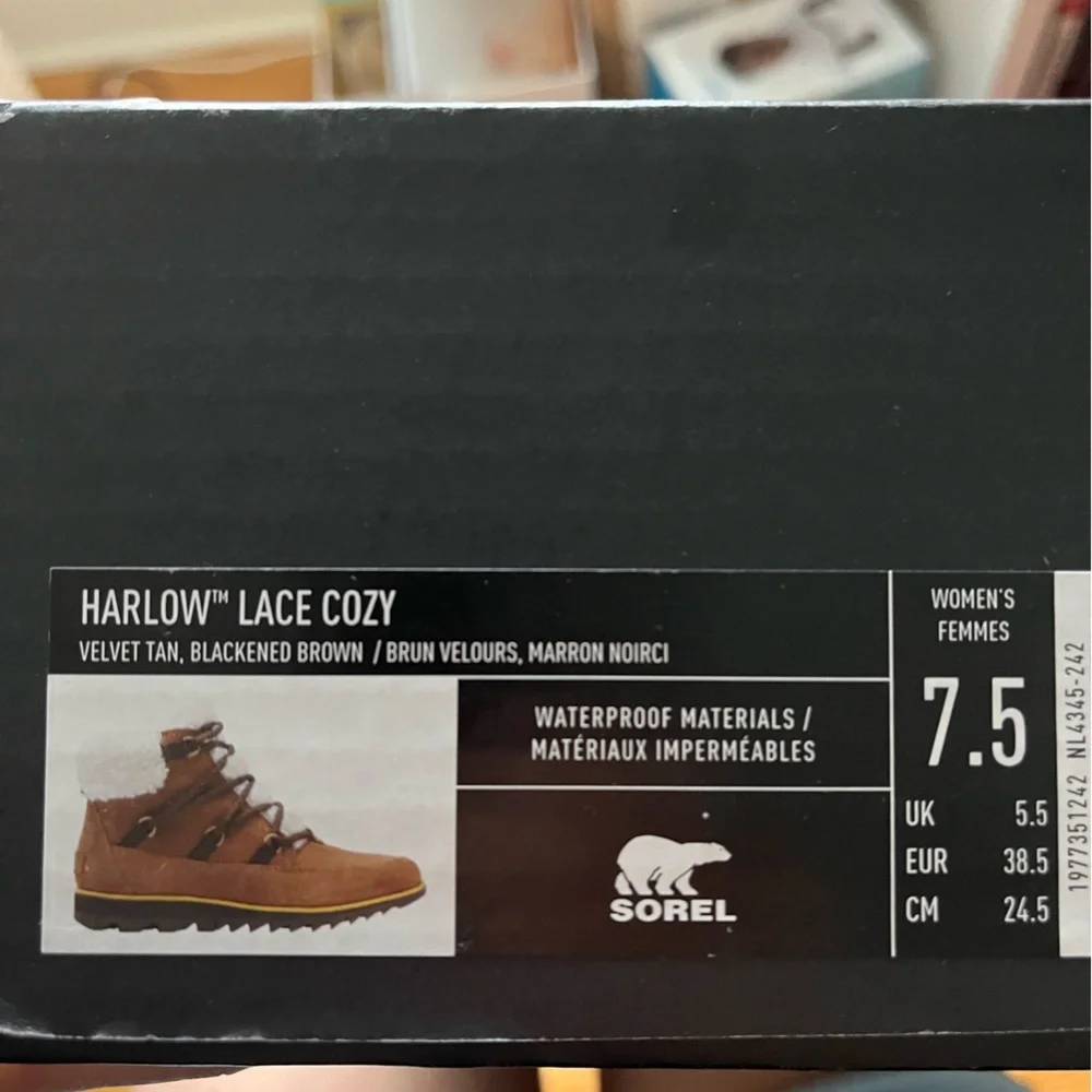 NIB HARLOW™ LACE COZY BOOTS | Brown fur sherpa Size 7.5 - Picture 8 of 8